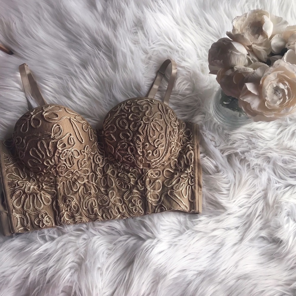 Gold Crop top bustier style